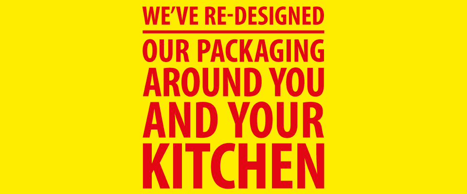 A bold message from Maggie brand showcasing a packaging redesign focused on sustainability.