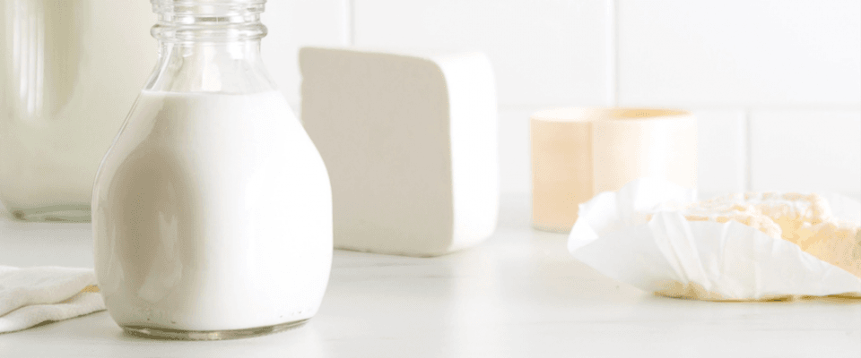 Assorted food items showing common allergens on a kitchen counter