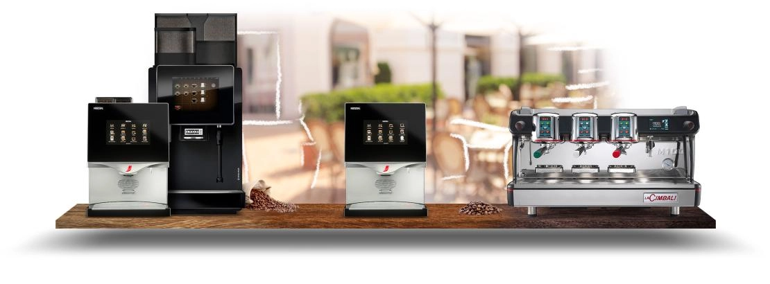 An arrangement of three coffee machines, each offering unique designs for making delicious coffee.