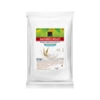 A packet of facial wipes displayed on a white background, showcasing.