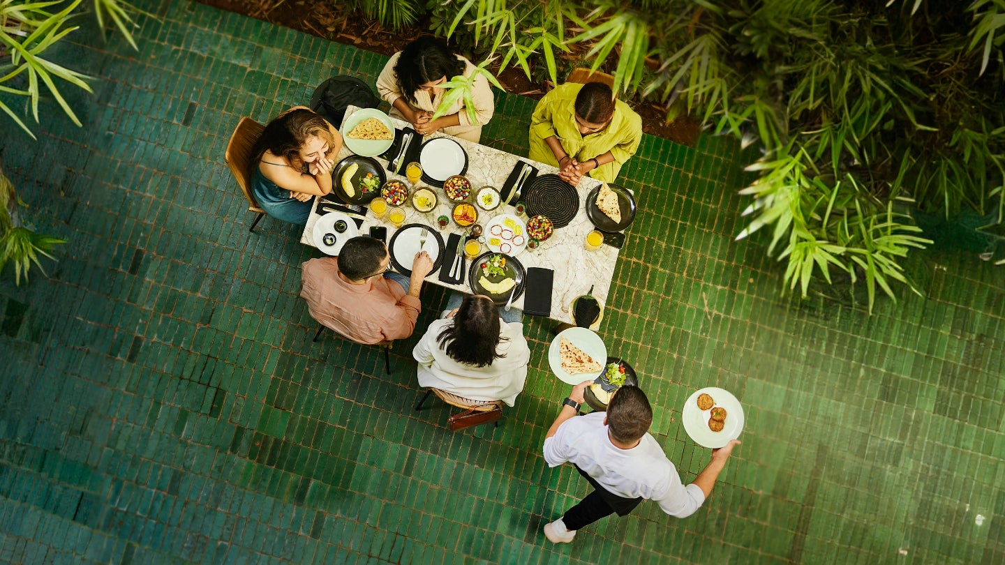 people enjoying sustainable menus