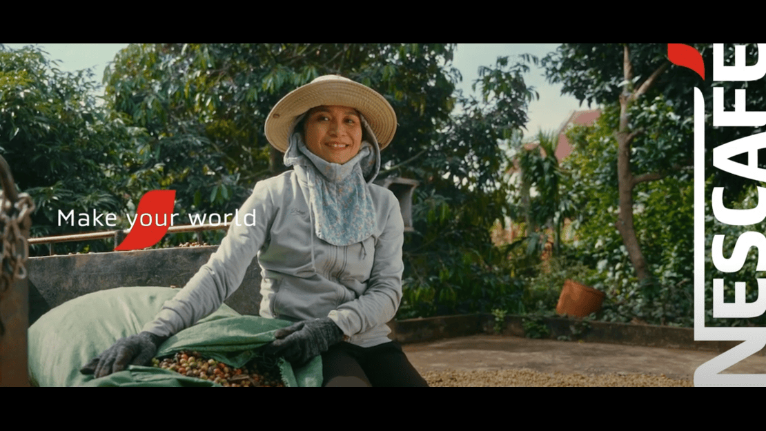 Nescafe ad showcasing a steaming coffee cup with the text &quot;Make Your Dreams Come True&quot; in an inviting design.