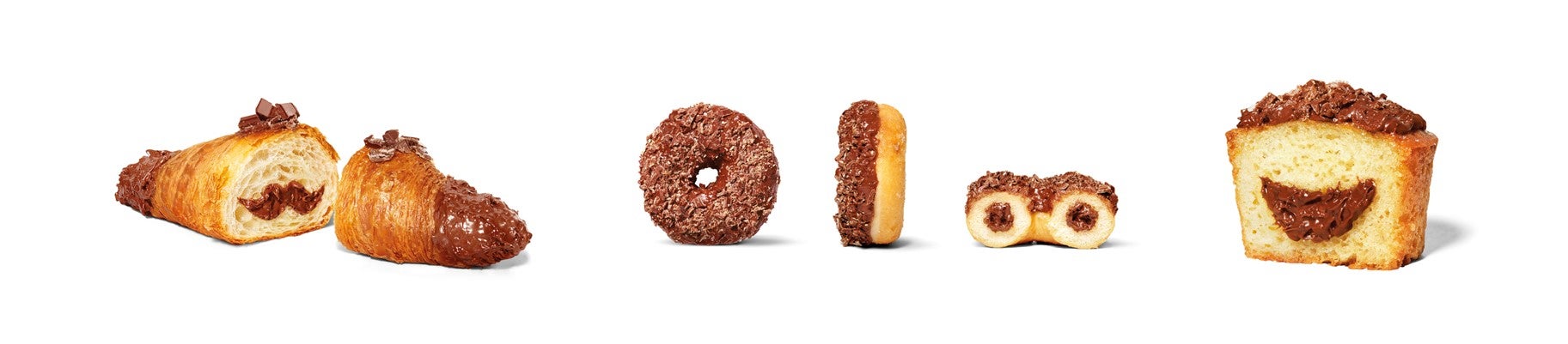 Croissant donut and muffin filled with the KitKat Spread Professional