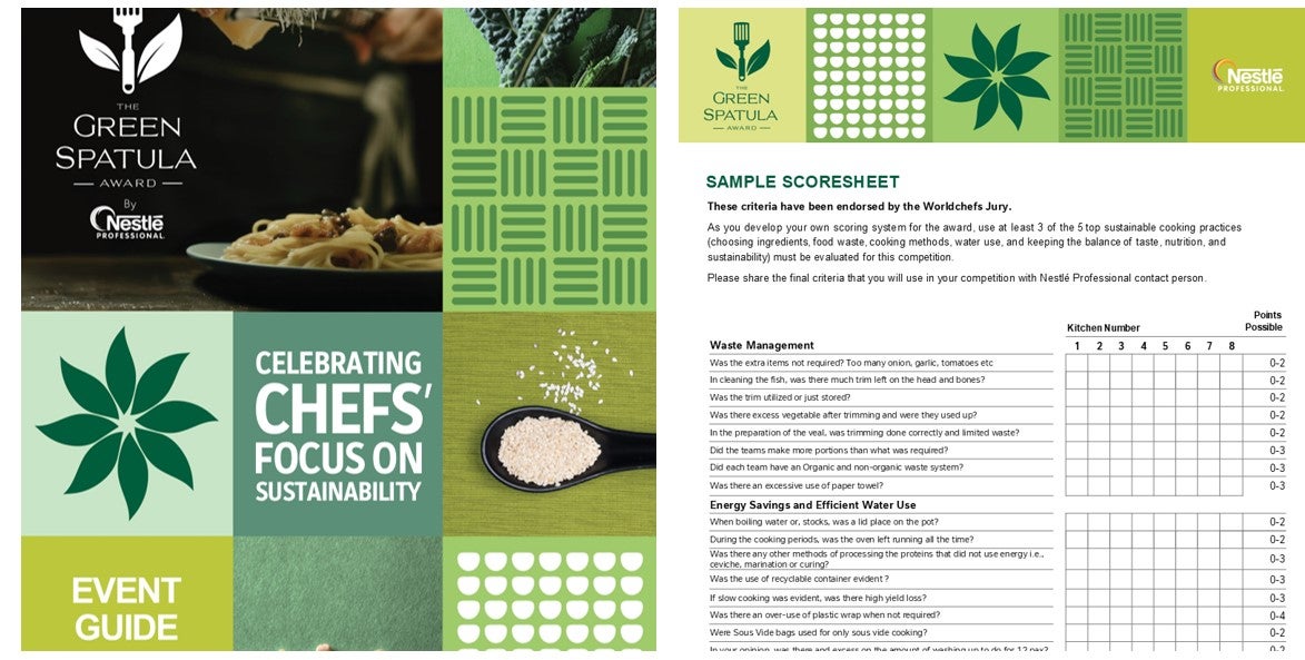 Green Spatula Award guide and scoresheet