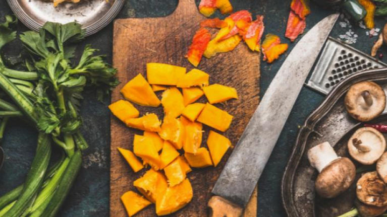 Fresh seasonal products in a basket promoting authentic sustainability food practices