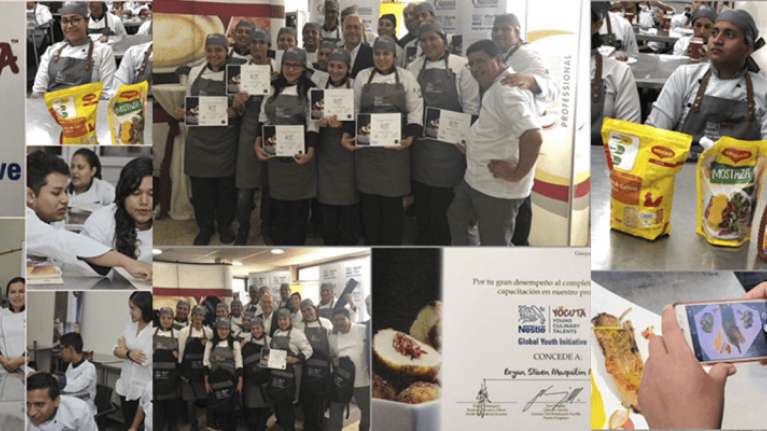 A collage showing diverse people cooking and enjoying time together in a bright kitchen setting.