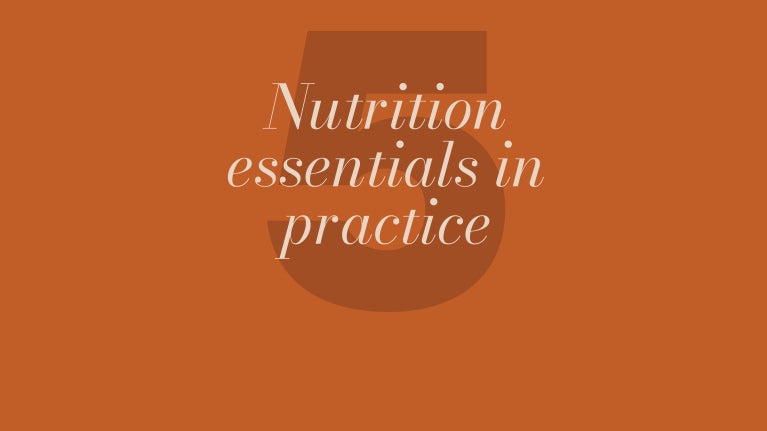 Nutrition essentials in practice on orange background