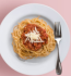 Delicious spaghetti served with a hearty tomato sauce and ground meat, ready to enjoy.