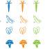 A set of vegetable icons showcasing various types of vegetables in a fun and engaging design.