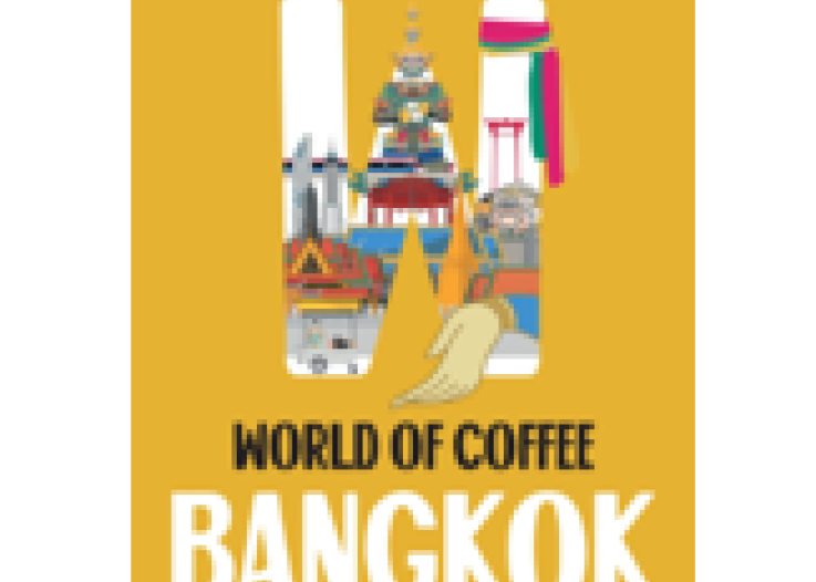World of Coffee Bangkok 2026 event showcasing various coffee brands and brewing techniques in a vibrant setting.