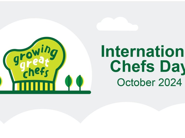 International Chefs Day logo with green leaves and a tree.