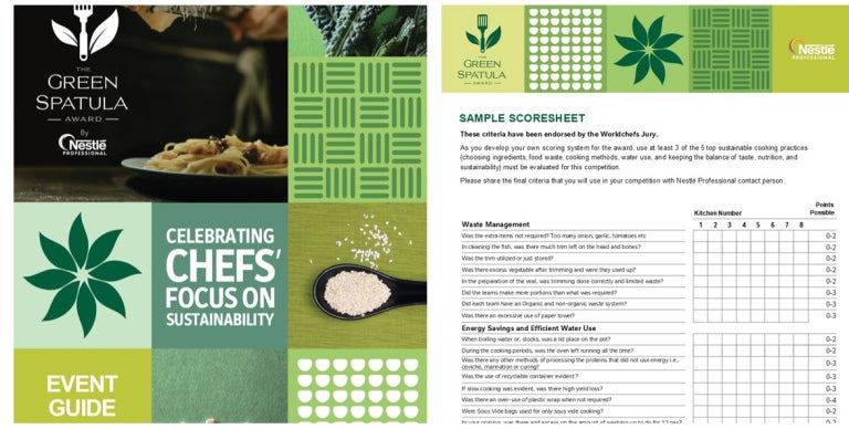 Green Spatula Award guide and scoresheet